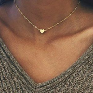 Gold Single Heart Necklace